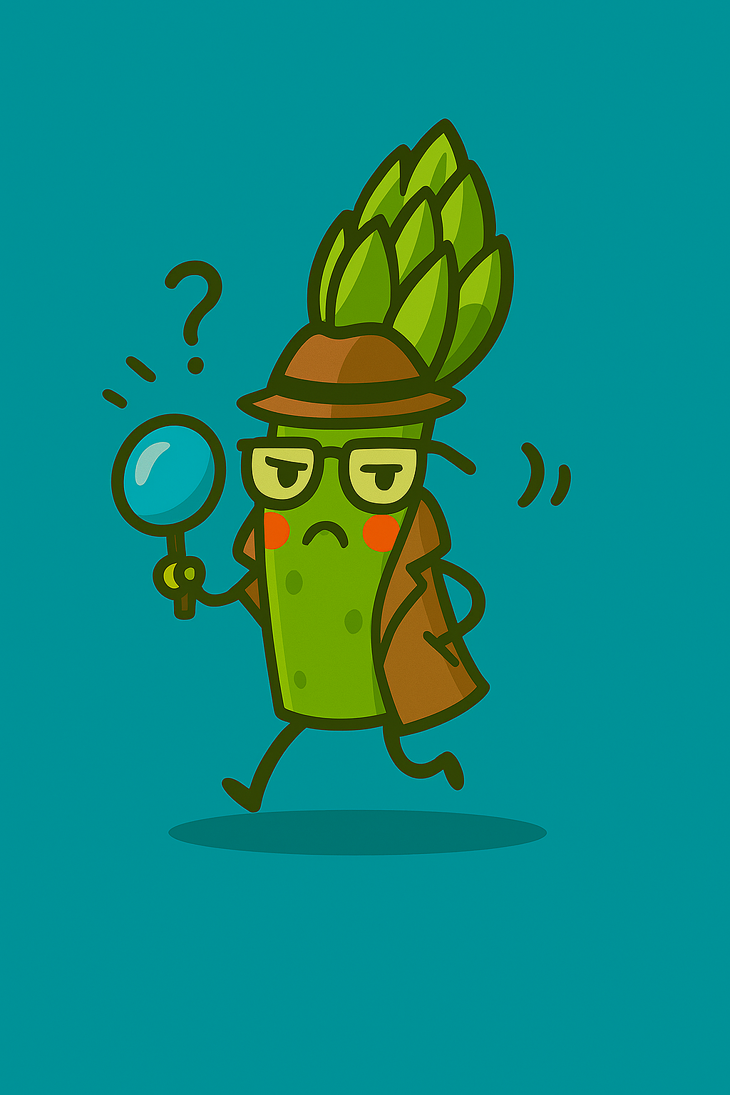 Long Beach Bites privacy mascot - Detective Dick Asparagus